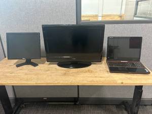 lot 51 image: Computer Monitor, TV and Laptop