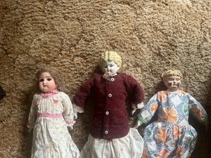 Vintage glasshead dolls