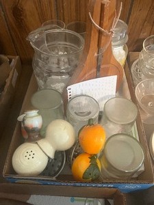 Knives, glasses, S&P shakers, misc