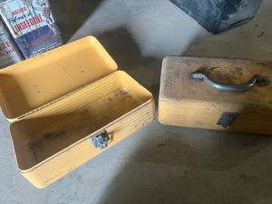 2 metal tool boxes