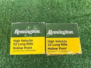 2 500 Count Boxes Remington High Velocity 22 Long Rifle Hollow Point Cartridges
