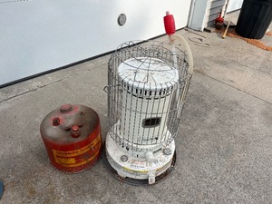 Kerosene Heater & Can of Kerosene (Half Full)