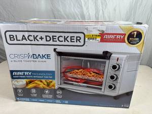 New Black and Decker Crip N Bake 6 Slice Toaster Oven  Air Fryer