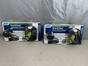 2 New Camco Tow-N-See Power Mirror Extenders