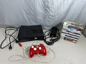 Xbox 360 Console, Cords, Controller & Games