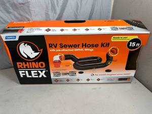New Rhino Flex 15 ft RV  Camper Sewer Hose