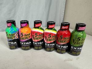 6 New 5 Hour Energy Shots - Assorted Flavors