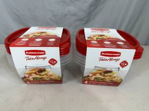 4 New Rubbermaid TakeAlongs Food Storage Containers with Lids.