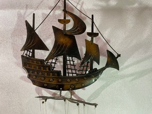 lot 739 image: Norwegian Metal Ship Decorative Mobile With Swordfish