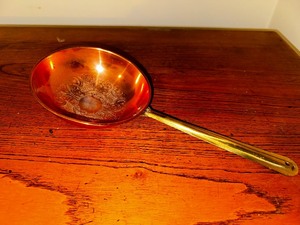 lot 667 image: Vintage Copper Ladle with Etched Design in Spoon