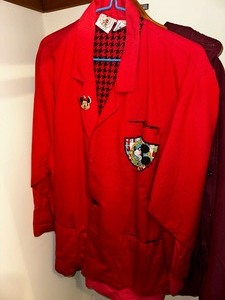 lot 868 image: Three Red Cotton Jackets including a Mickey Mouse Lined Jacket