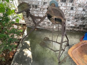lot 921 image: Antique Pedal-Powered Grinder, Ca. 1895