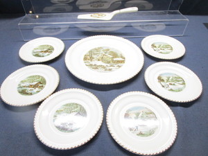 C&I Cake Plate, Server & Dessert Plates