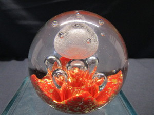 Orange with Gold Paperweight