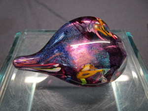 Glass Eye Heart of Fire Paperweight