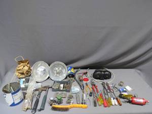 Mixed Lot of Hand Tools and Assorted Garage Hardware
