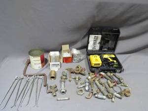 Mixed Lot of Hardware with 14.4v Dewalt Drill
