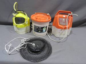 Mixed Lot of Minnow Buckets and Fish Basket