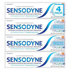 lot 50 image: SENSODYNE Advanced Whitening Toothpaste, 6.5 oz, 4-pack