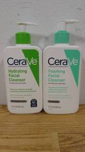 lot 7 image: (Lot of 2) CeraVe Foaming & Hydrating Face Wash, Facial Cleanser for Normal to Oily Skin-12 oz