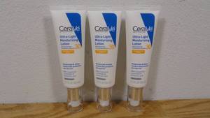 lot 21 image: Lot of 3 CeraVe Ultra-Light Face Lotion Moisturizer with Sunscreen - SPF 30  1.7oz-Out of Package