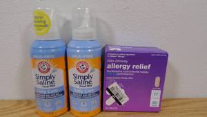 lot 31 image: Mix Lot of 2 Simply Saline Nasal Care Daily Relief Mist Spray - 4.5oz & Up & Up Non-drowsy Allergy Relief 30Ct 180mg-1223