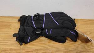 lot 96 image: Head Girls Junior Jr Black Insulated Ski Snowboard Winter Gloves L 10-14