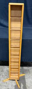 lot 10 image: Wooden CD Tower Stand with Adjustable Shelves