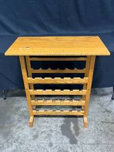 lot 14 image: Oak Wine Rack with 4 Shelves