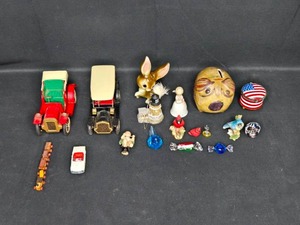 lot 42 image: Vintage Collectibles Lot with Assorted Figurines and Toy Cars