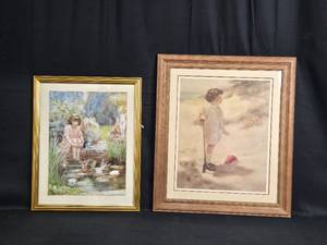 lot 116 image: Set of Two Framed Art Prints Including Waterlily Pond by M. Tarrant