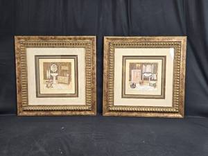 lot 118 image: Set of 2 Schneidermans Furniture Vintage Bath Pictures