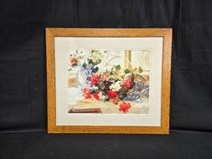 lot 124 image: Framed Floral Still Life Painting