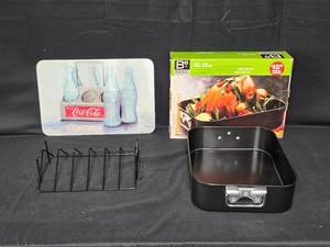 lot 142 image: Assorted Kitchen and Dining Items with Coca-Cola Decor