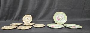 lot 149 image: Vintage Porcelain Dessert Plate Set - Winterthur and Rosemeade