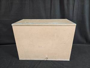 lot 203 image: Vintage Metal Storage Box with Locking Mechanism