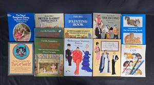 lot 218 image: Lot of 14 Vintage Paper Dolls, Fashion Books, and Coloring Books
