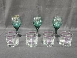 lot 95 image: Collection of Glassware with Purple Cretin High School and Teal Glass Accents