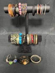 lot 223 image: Assorted Fashion Bracelets and Bangles Collection - displays not included