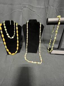 lot 226 image: Assorted Beaded Necklaces - Set of 3 - displays not included