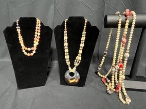 lot 227 image: Assorted Beaded Necklaces Collection - displays not included