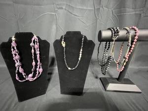 lot 229 image: Lot of Assorted Beaded Necklaces - displays  not included