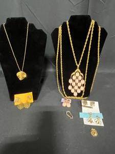 lot 246 image: Lot of Assorted Jewelry Including Necklaces, Earrings, and Bracelets - displays not included