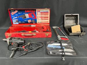 lot 264 image: Lot of Heavy-Duty Milwaukee Sawzall and Craftsman Drill with Accessories