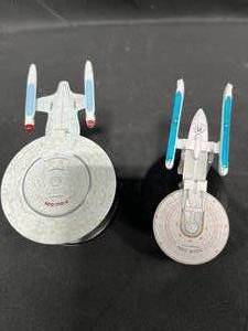 lot 337 image: Star Trek Starship Model Lot - USS Enterprise NCC-1701-C & USS Excelsior NCC-2000