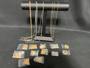 lot 374 image: Lot of Assorted Necklaces and Loose Chains - displays not included