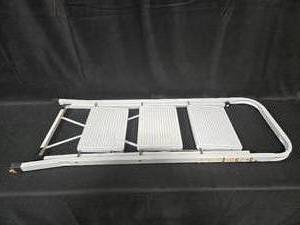 lot 323 image: 3-Step Folding Ladder with Safety Warnings