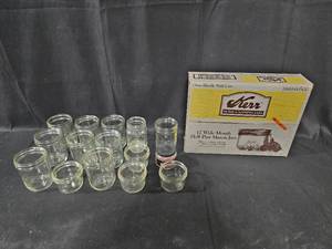 lot 347 image: Kerr Home Canning Jars - Wide Mouth Half-Pint Mason Jars