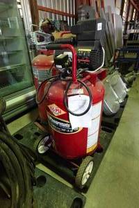 lot 415 image: Coleman Powermate 6HP 27 Gallon Vertical Air Compressor