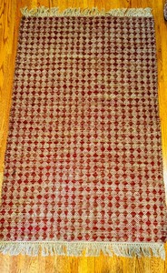 lot 130 image: Vintage Rug in Red, Tan and Cream